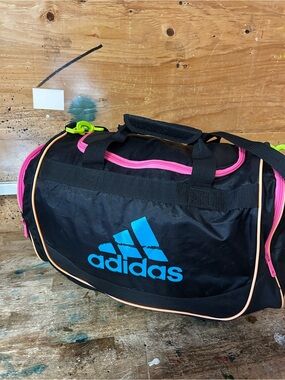 adidas Women’s Black & Pink Logo Duffel Bag Size 20”x10”x9”